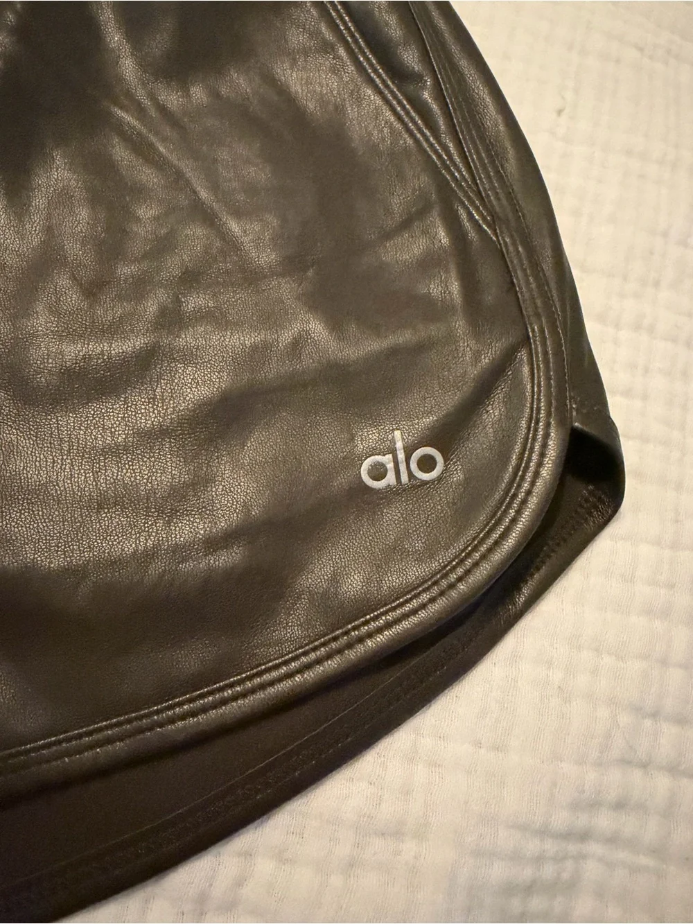 ALO Yoga Brown Athletic Faux-Leather Shorts